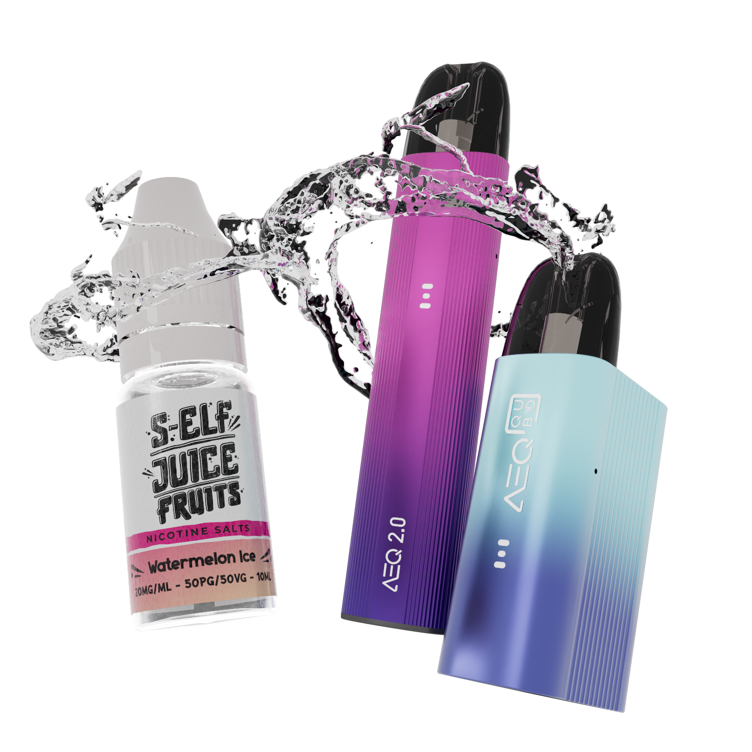 AEQ Vape Devices and S-Elf Juice Watermelon Ice Nicotine Salt E-Liquid