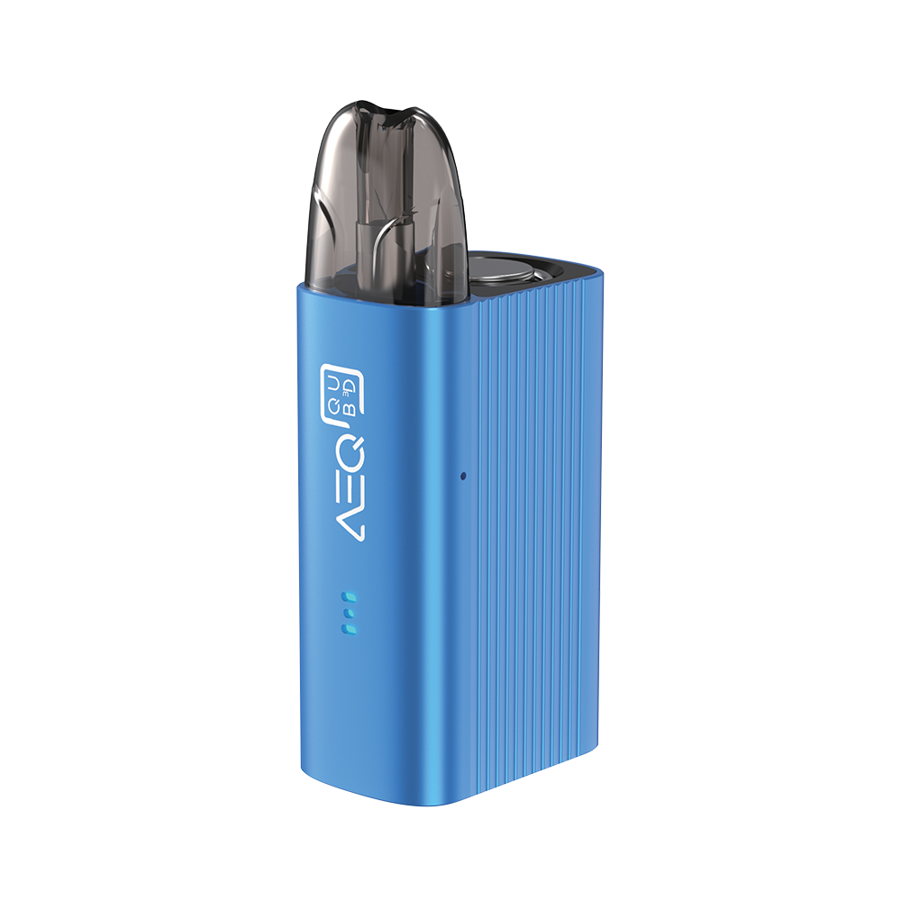 AEQ QUB3D pod vape device neon blue UK