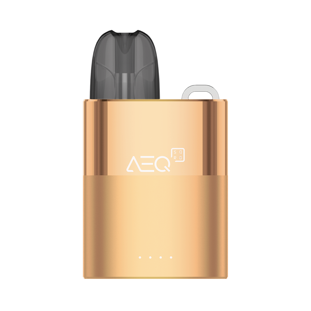 AEQ SQRD vape device pod kit gold UK