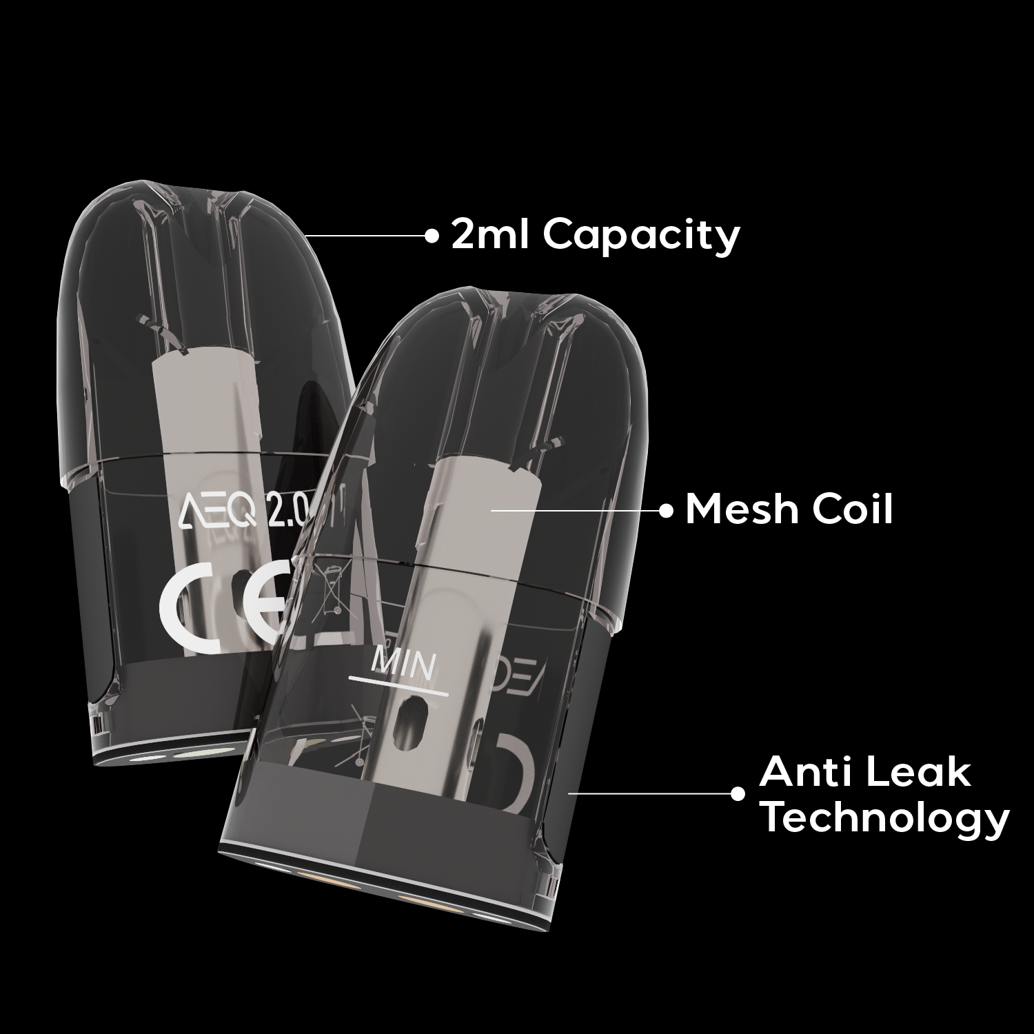 AEQ Replacement Pods 2ml Capacity