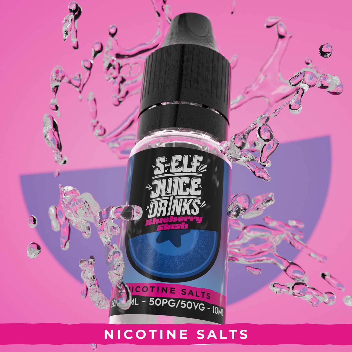 Blueberry Slush 10ml Nicotine Salt Vape E-Liquid UK S-Elf Juice Drinks