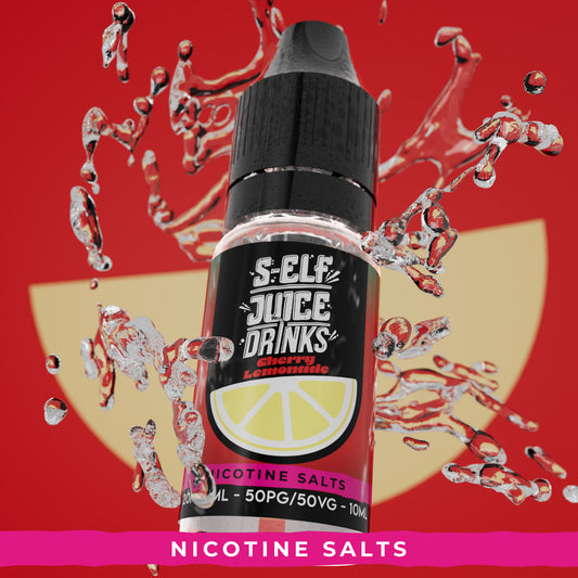 Cherry Lemonade 10ml Nicotine Salt Vape E-Liquid UK S-Elf Juice Drinks