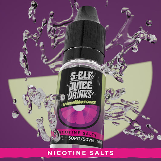 Vimilicious 10ml Nicotine Salt Vape E-Liquid UK S-Elf Juice Drinks