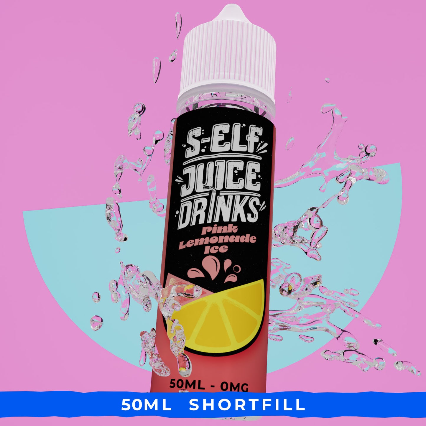 Pink Lemonade Ice 50ml Shortfill Vape E-Liquid UK S-Elf Juice Drinks