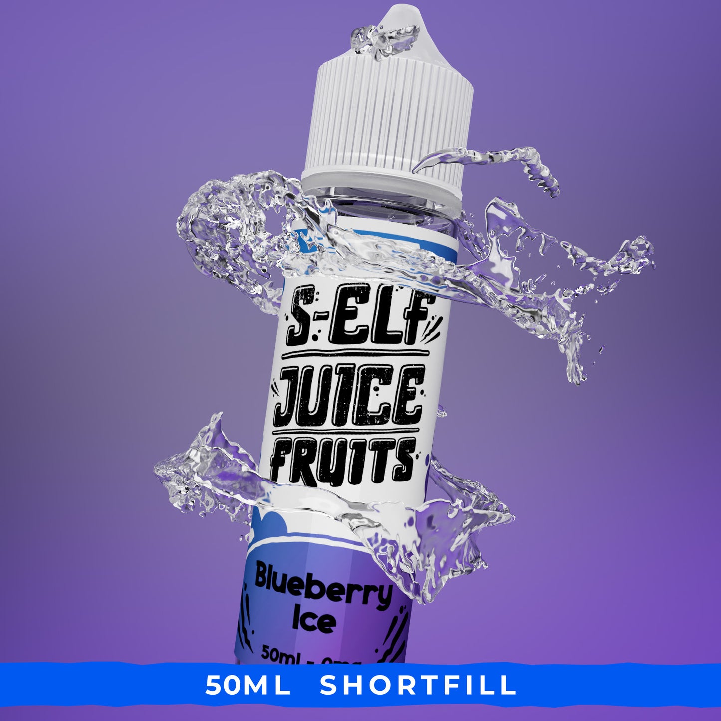 Blueberry Ice 50ml Shortfill Vape E-Liquid UK S-Elf Juice Fruits