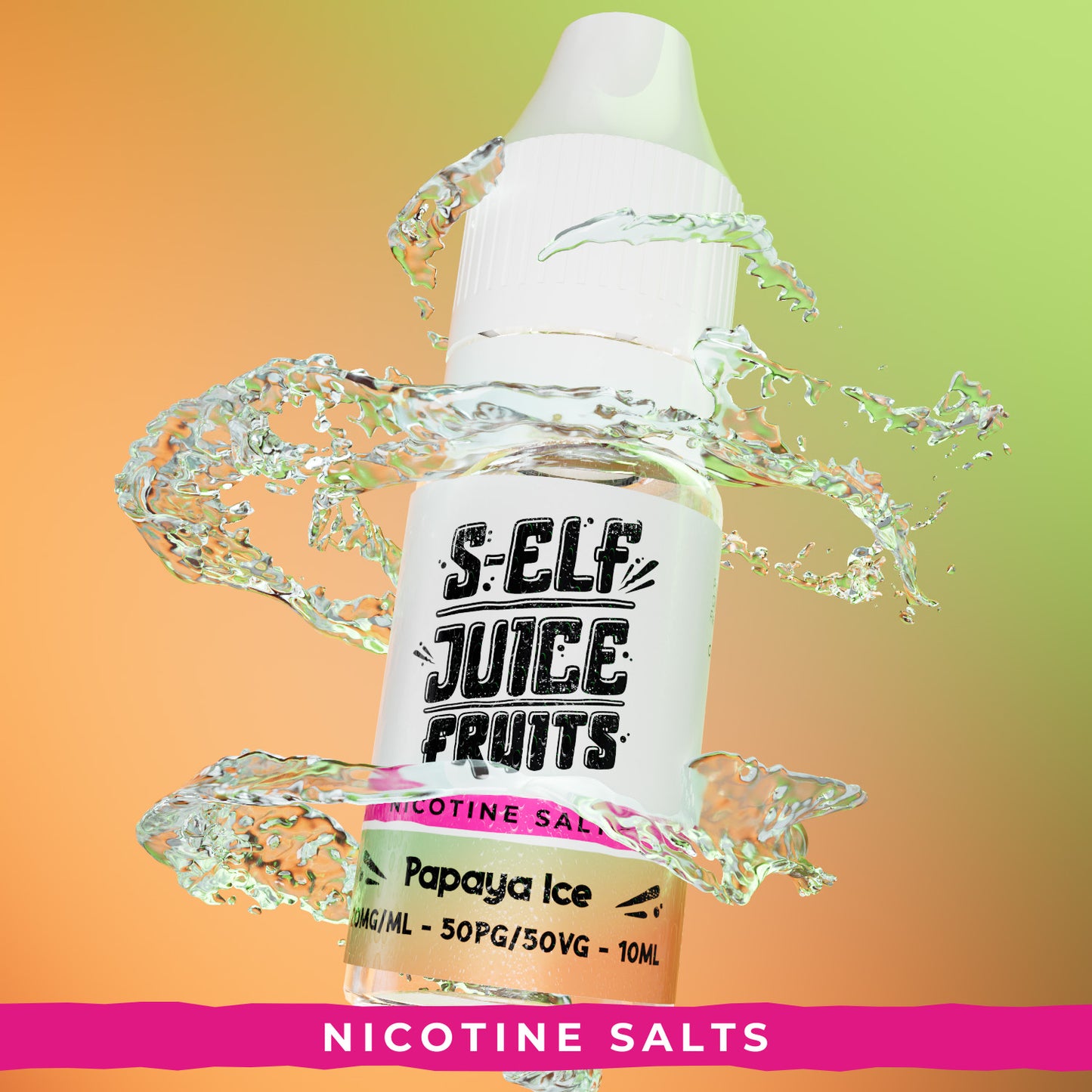 Papaya Ice 10ml Nicotine Salt Vape E-Liquid UK S-Elf Juice Fruits