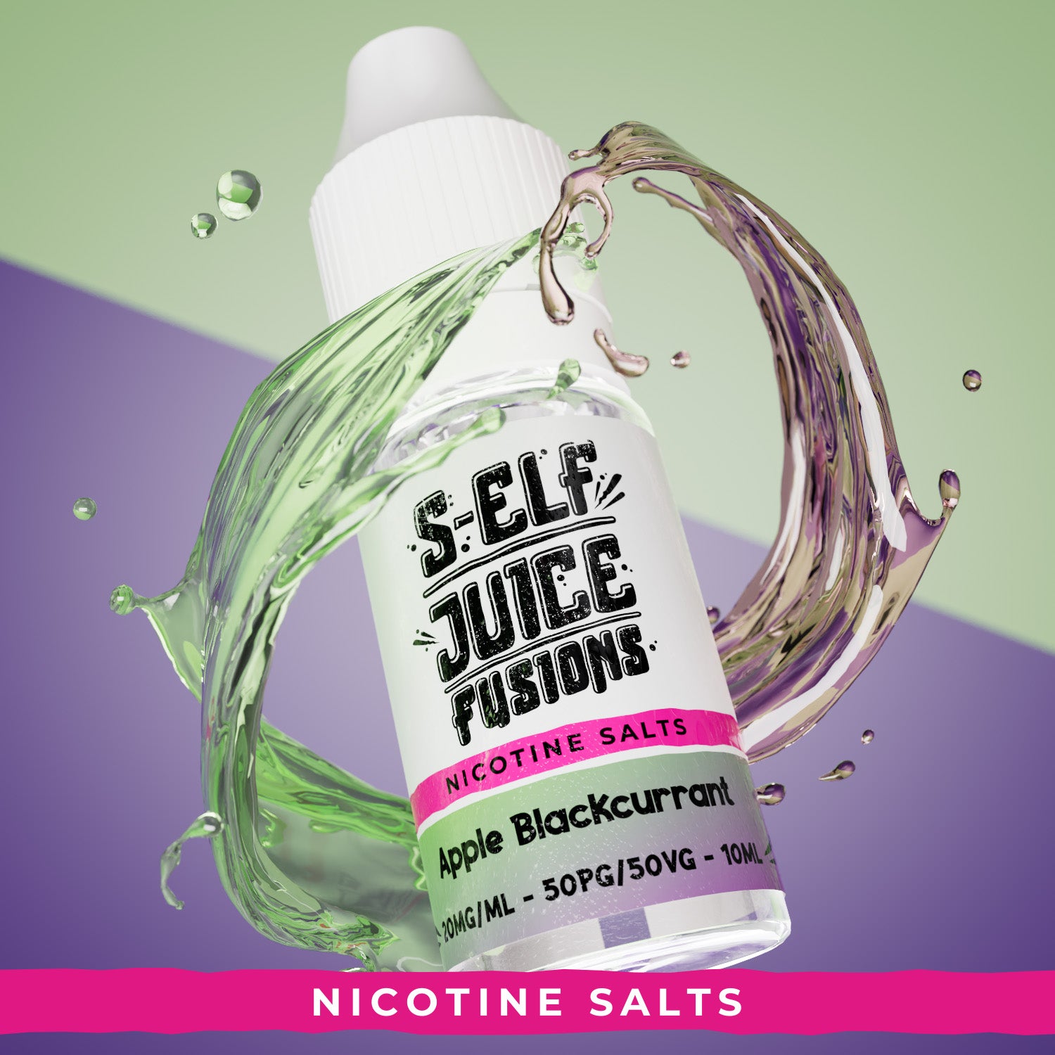 Apple Blackcurrant 10ml Nicotine Salt Vape E-liquid UK S-Elf Juice Fusions