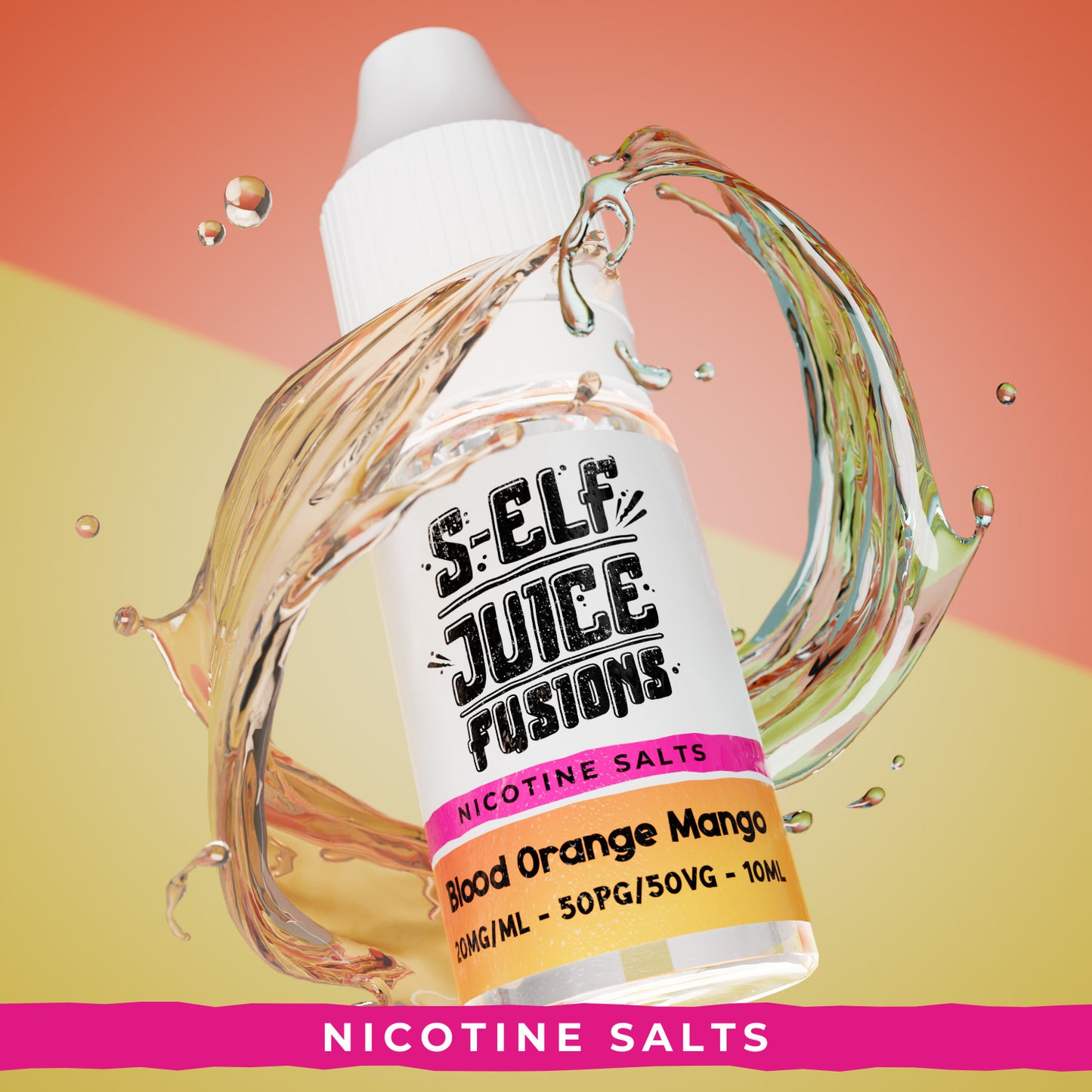 Blood Orange Mango 10ml Nicotine Salt Vape E-Liquid UK S-Elf Juice Fusions