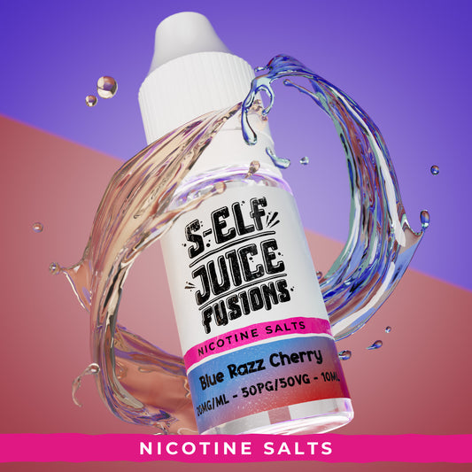 Blue Razz Cherry 10ml Nicotine Salt Vape E-Liquid UK S-Elf Juice Fusions