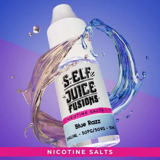 Blue Razz 10ml Nicotine Salt Vape E-liquid UK S-Elf Juice Fusions