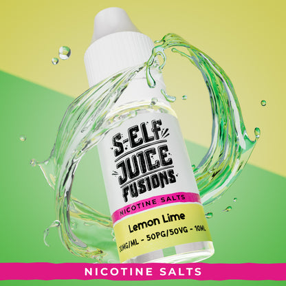 Lemon Lime 10ml Nicotine Salt Vape E-Liquid UK S-Elf Juice Fusions