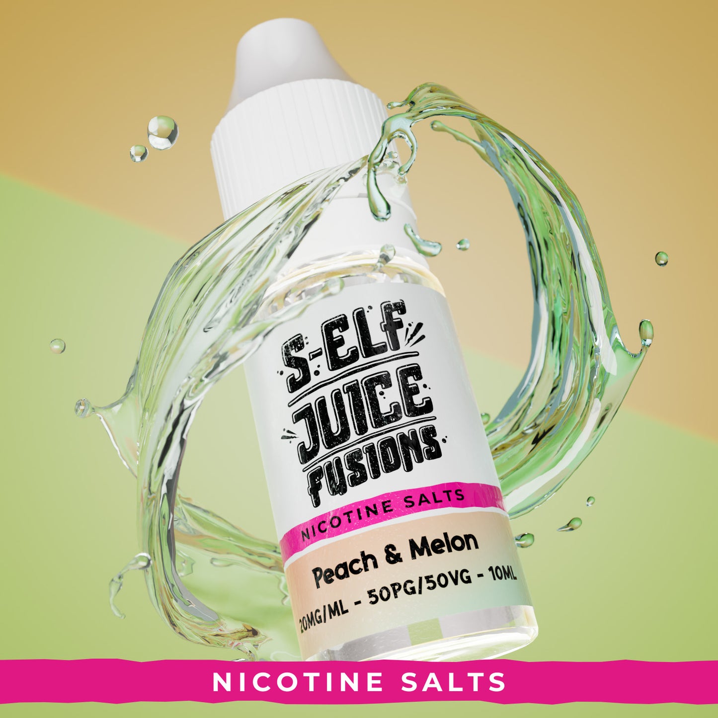 Peach & Melon 10ml Nicotine Salt E-Liquid UK S-Elf Juice Fusions