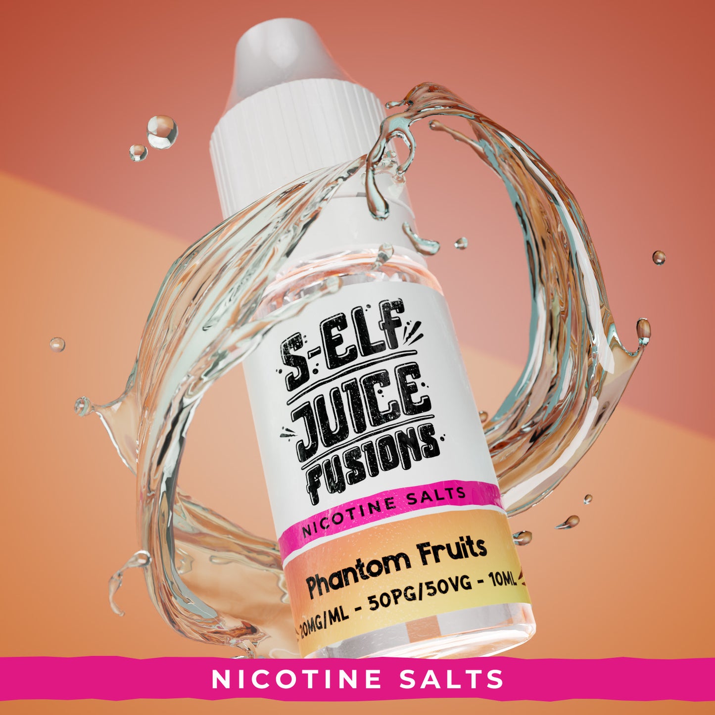 Phantom Fruits 10ml Nicotine Salt Vape E-Liquid UK S-Elf Juice Fusions