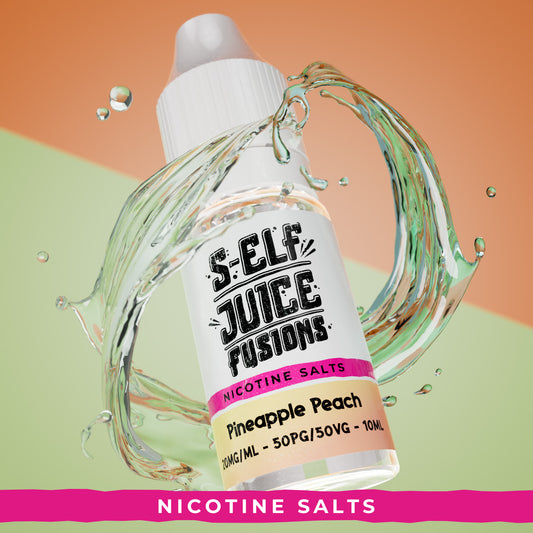 Pineapple Peach 10ml Nicotine Salt Vape E-Liquid UK S-Elf Juice Fusions