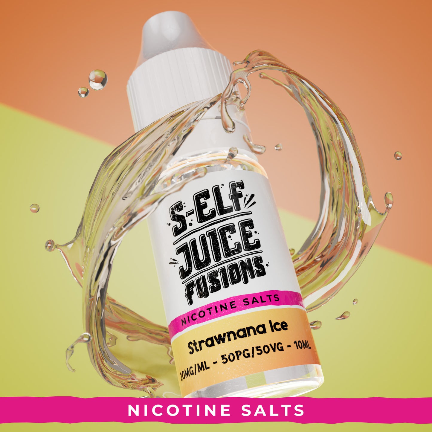 Strawnana Ice 10ml Nicotine Salt Vape E-Liquid UK S-Elf Juice Fusions