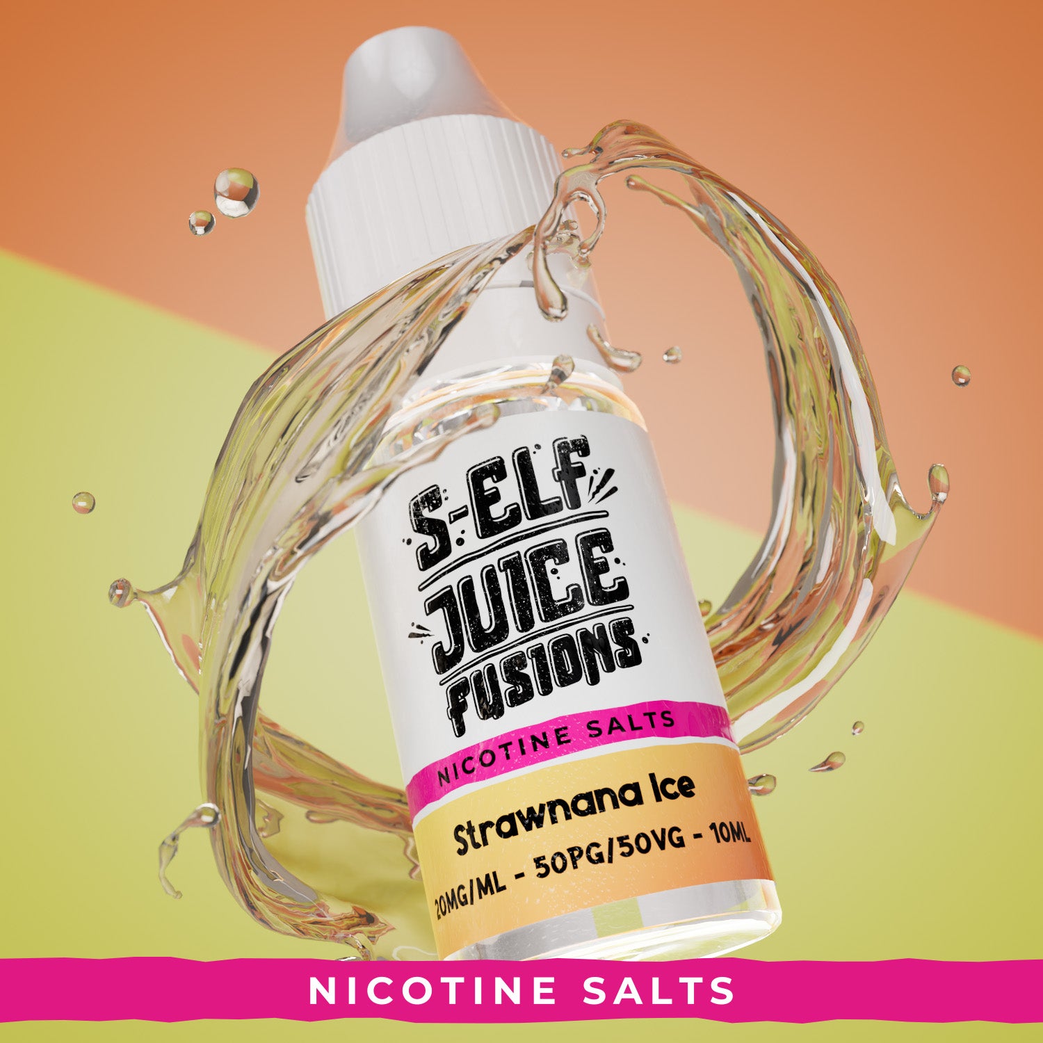 Strawnana Ice 10ml Nicotine Salt Vape E-Liquid UK S-Elf Juice Fusions