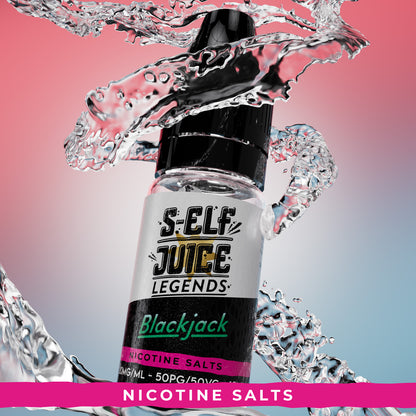 Blackjack 10ml Nicotine Salt Vape E-Liquid UK S-Elf Juice Legends