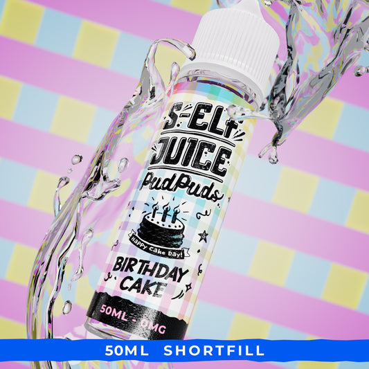 Birthday Cake 50ml Shortfill Vape E-liquid UK S-Elf Juice Pud Puds