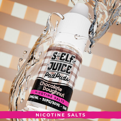 Chocolate Doughnut 10ml Nicotine Salt Vape E-Liquid UK S-Elf Juice Pud Puds