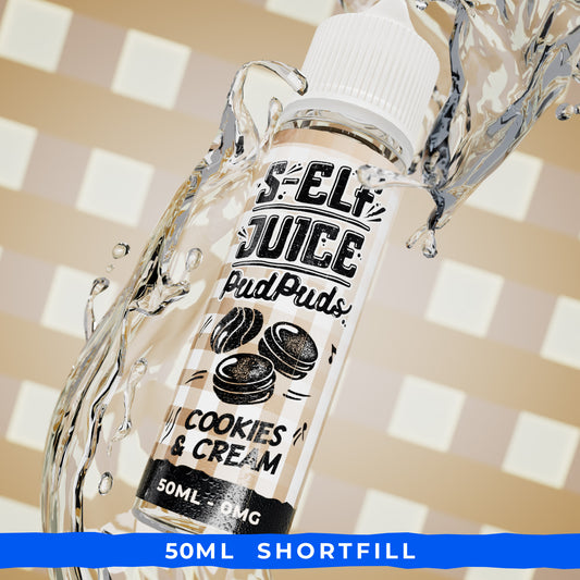 Cookies & Cream 50ml Shortfill Vape E-liquid UK S-Elf Juice Pud Puds