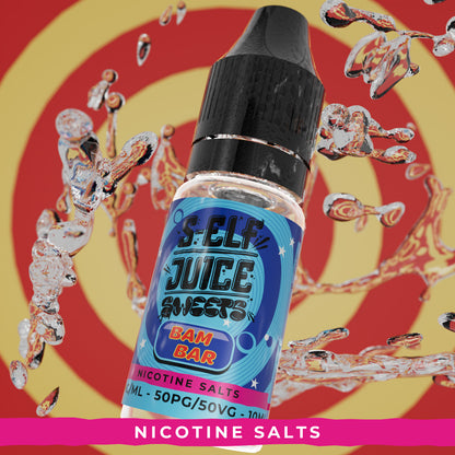 Bam Bar 10ml Nicotine Salt Vape E-Liquid UK S-Elf Juice Sweets