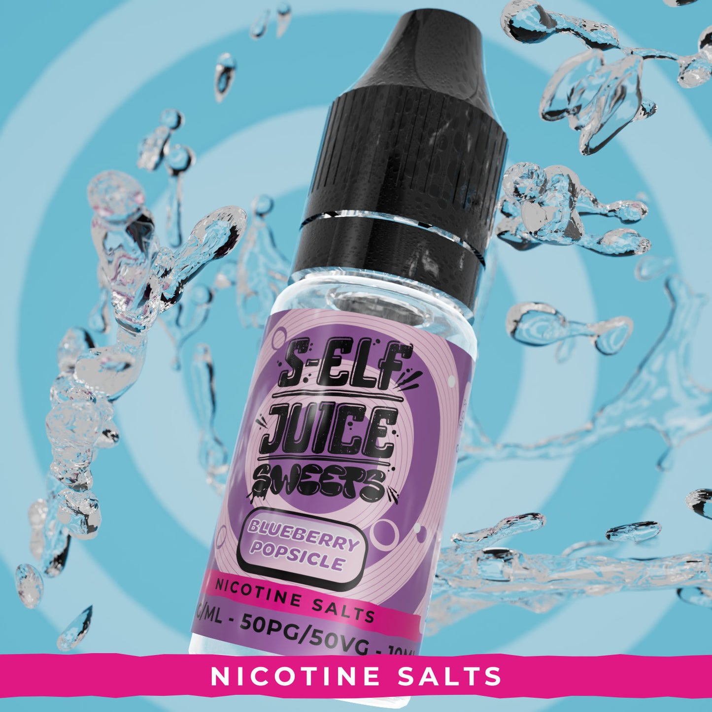 Blueberry Popsicle 10ml Nicotine Salt Vape E-Liquid UK S-Elf Juice Sweets