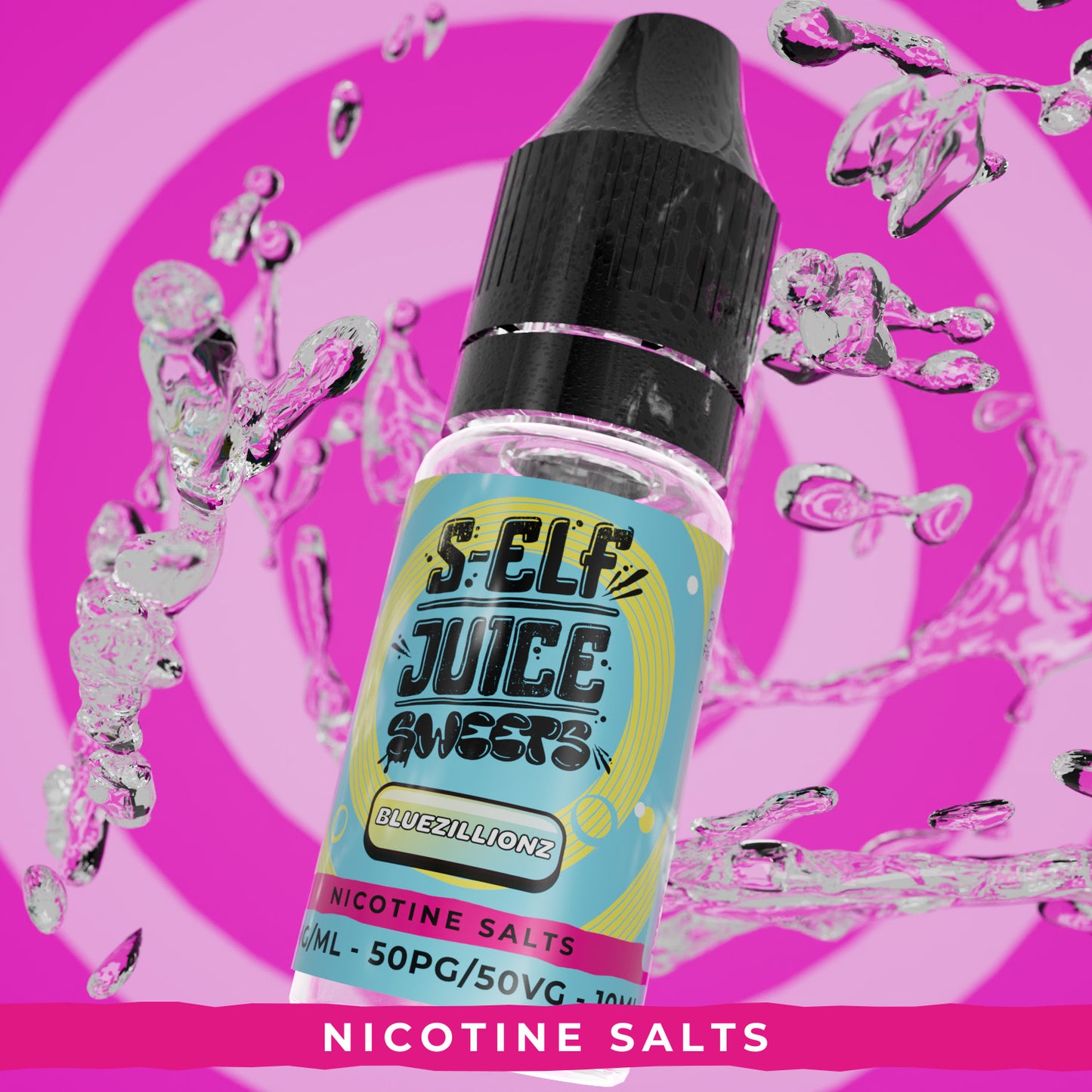 Bluezillions 10ml Nicotine Salt Vape E-Liquid UK S-Elf Juice Sweets