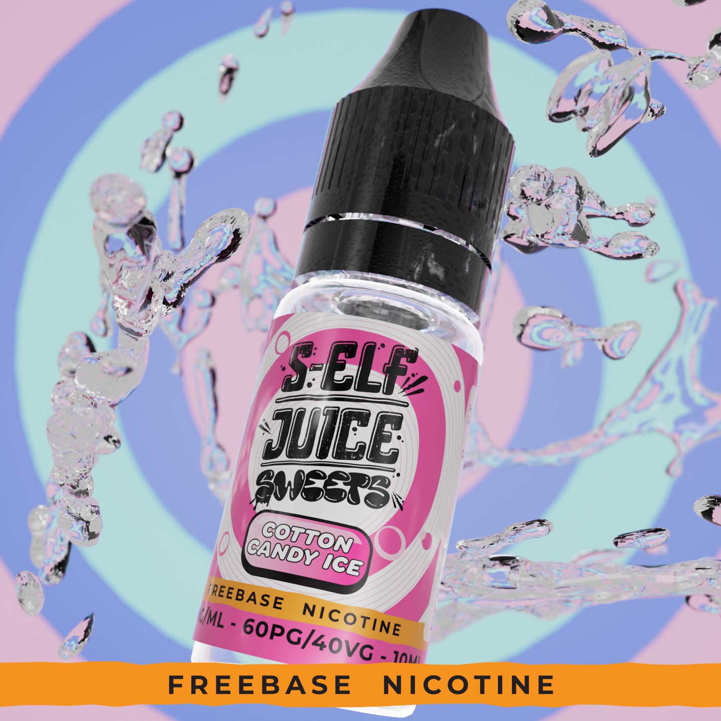 Cotton Candy Ice 10ml HPG High PG Vape E-Liquid UK S-Elf Juice Sweets