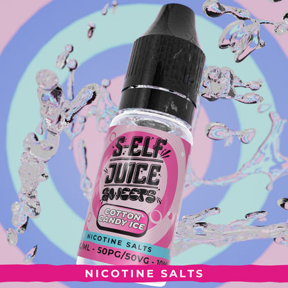 Cotton Candy 10ml Nicotine Salt Vape E-Liquid UK S-Elf Juice Sweets