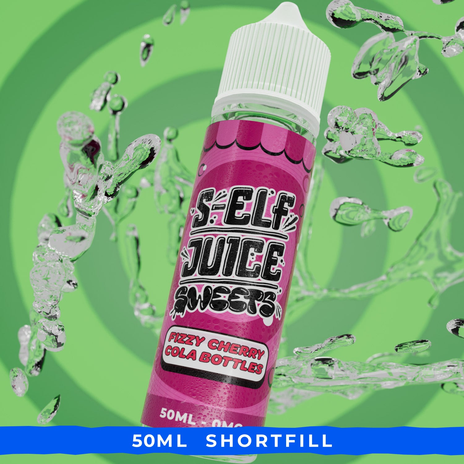 Fizzy Cherry Cola Bottles 50ml Shortfill Vape E-Liquid UK S-Elf Juice Sweets 