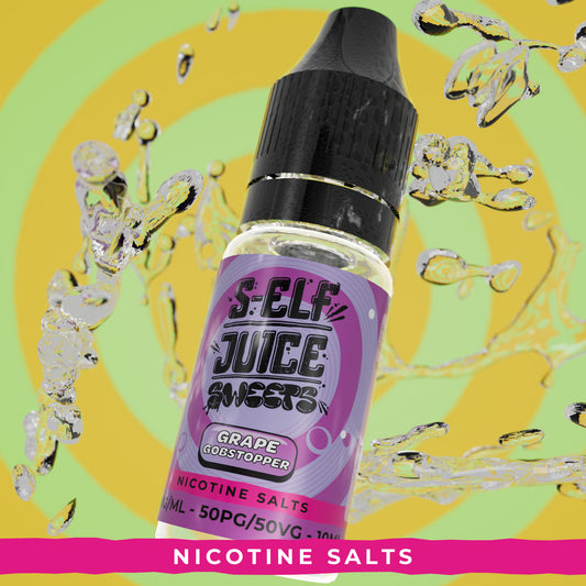 Grape Gobstopper 10ml Nicotine Salt Vape E-Liquid UK S-Elf Sweets