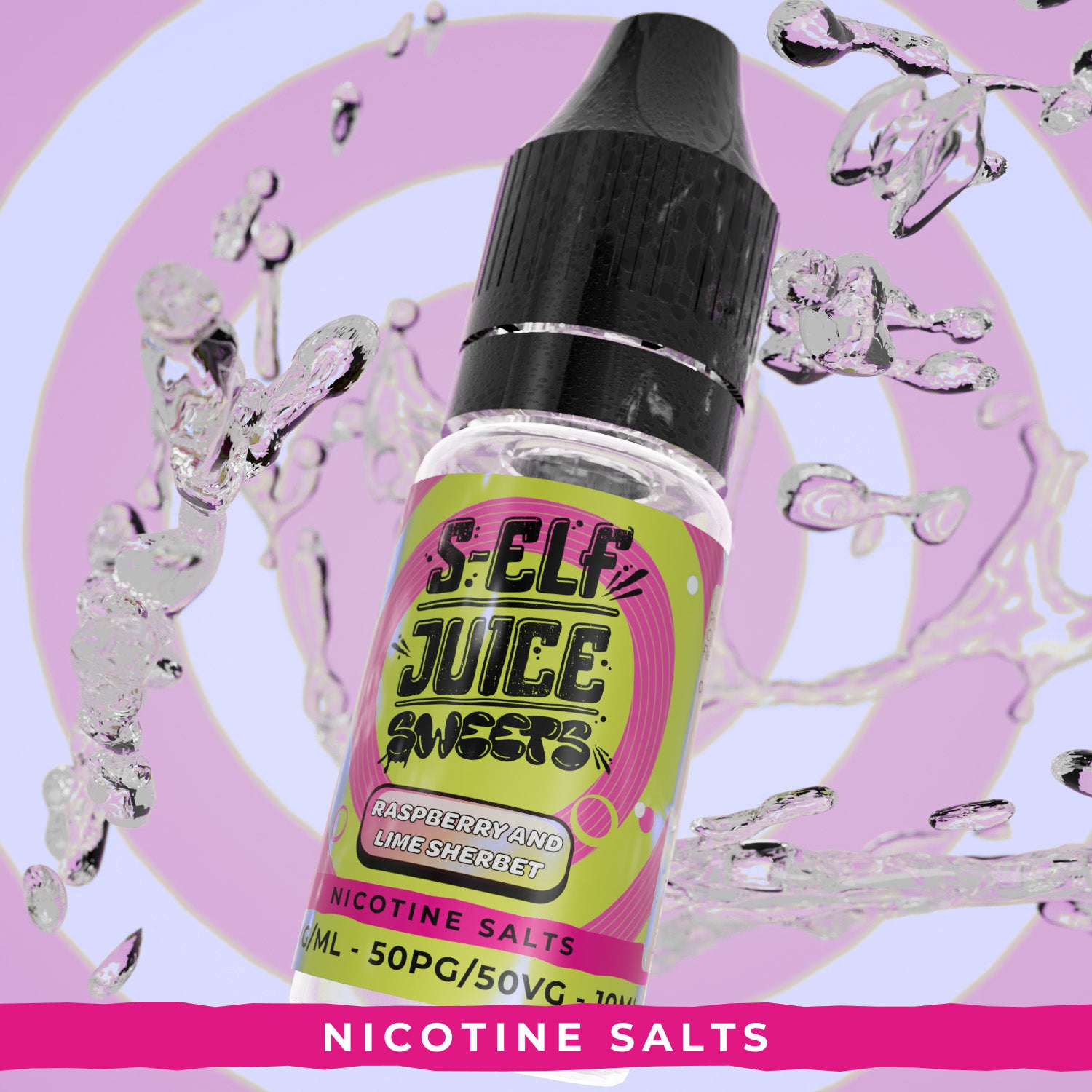 Raspberry Lime Sherbet 10ml Nicotine Salt Vape E-liquid UK S-Elf Juice Sweets