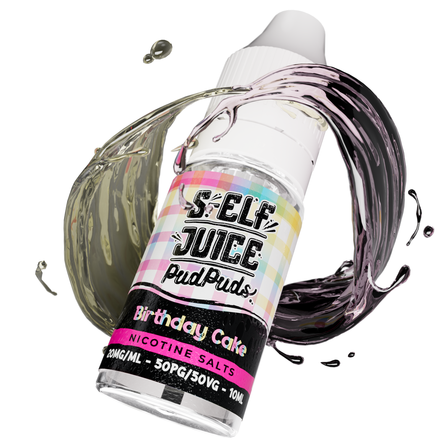 S-Elf Juice Pud Puds Nicotine Salt E-Liquid Bestseller Birthday Cake UK