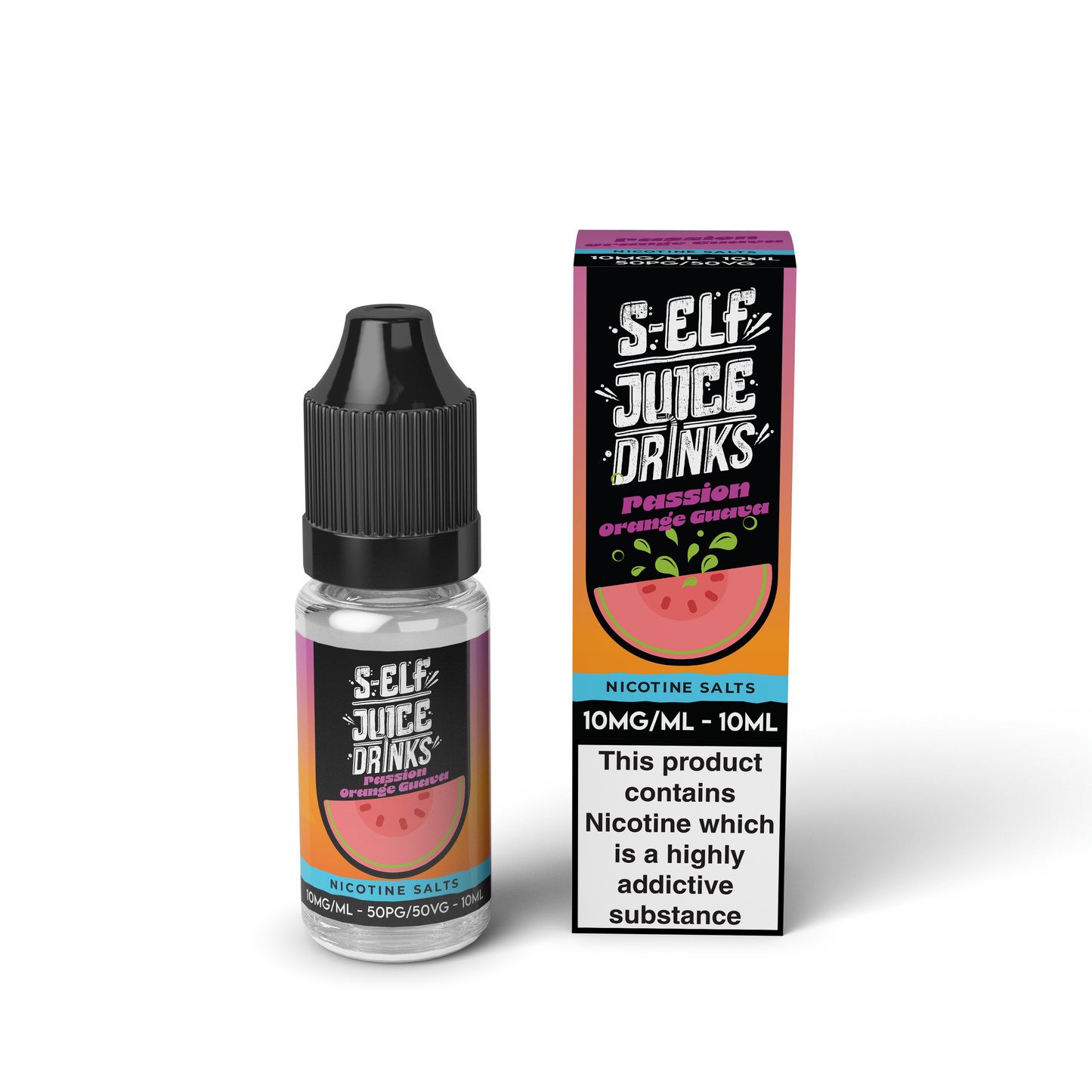 Passionfruit Orange Guava 10ml Pack Nicotine Salt Vape E-Liquid UK S-Elf Juice Drinks