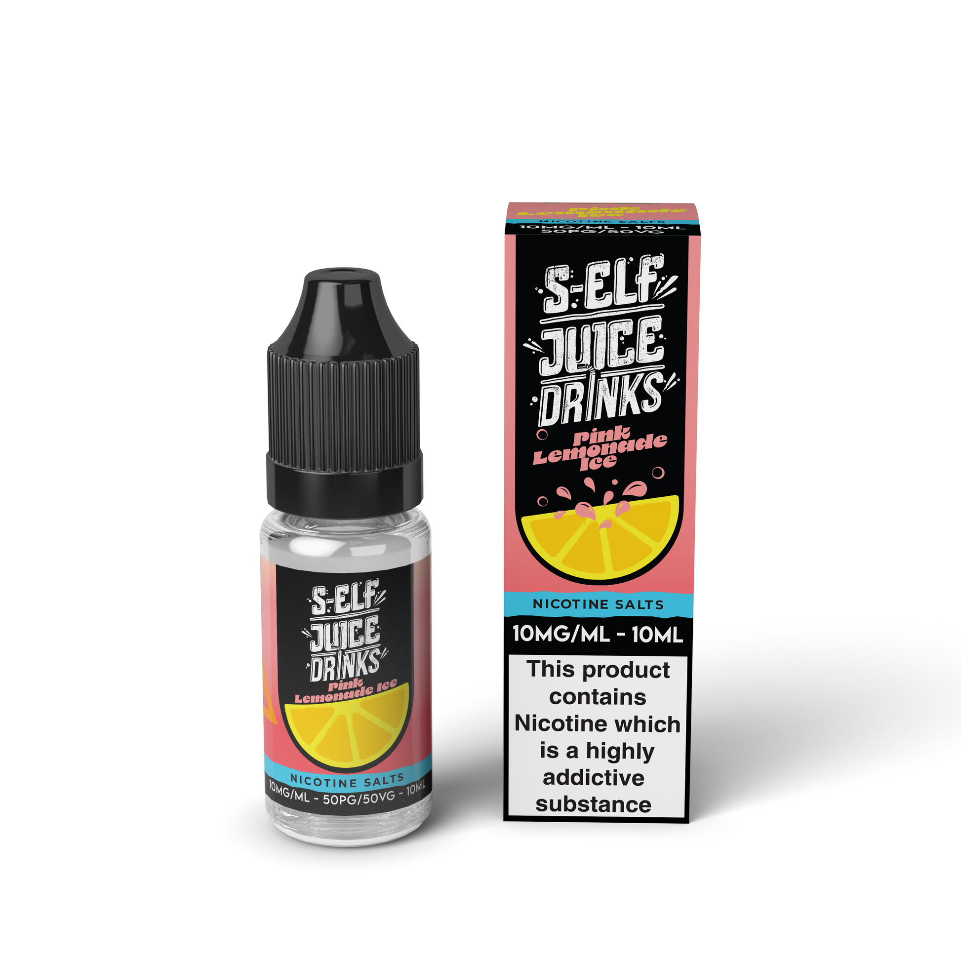 Pink Lemonade Ice 10ml Pack Nicotine Salt Vape E-Liquid UK S-Elf Juice Drinks