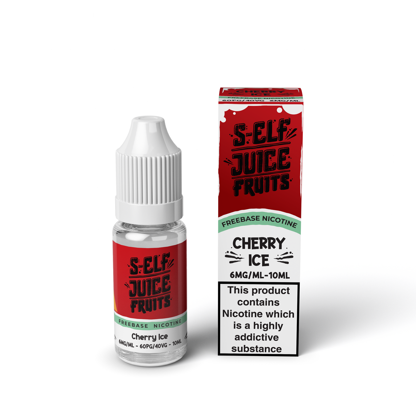 Cherry Ice 10ml HPG High PG Freebase Nicotine Vape E-Liquid UK S-Elf Juice Fruits