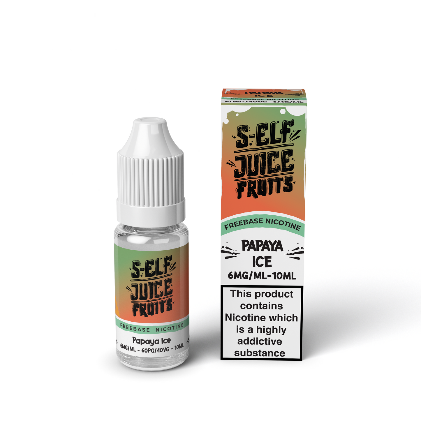 Papaya Ice 10ml HPG High PG Freebase Nicotine Vape E-Liquid UK S-Elf Juice Fruits