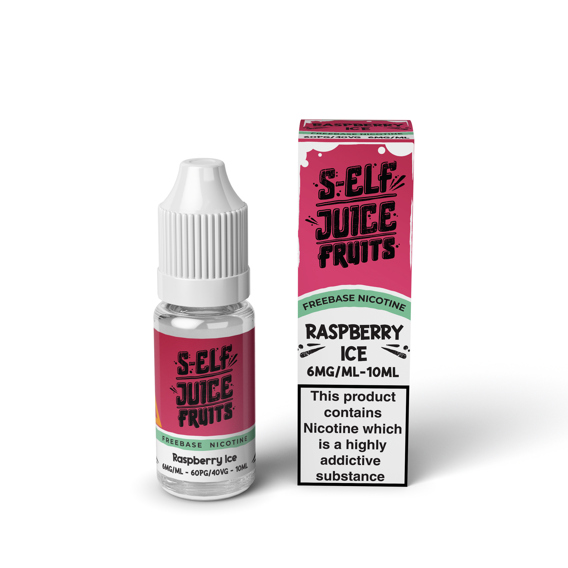 Raspberry Ice 10ml HPG High PG Freebase Nicotine Vape E-Liquid UK S-Elf Juice Fruits