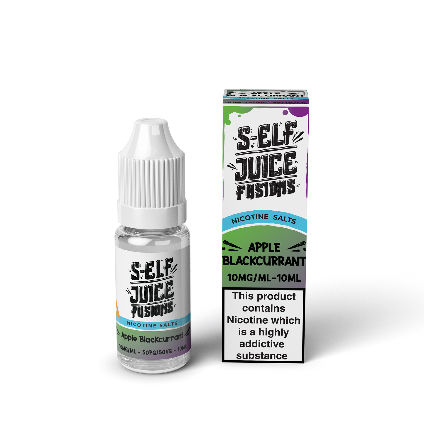 Apple Blackcurrant 10ml Pack Nicotine Salt Vape E-liquid UK S-Elf Juice Fusions