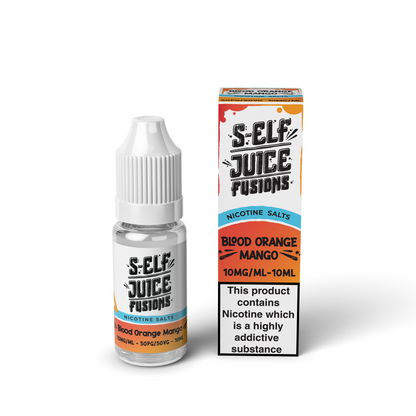 Blood Orange Mango 10ml Pack Nicotine Salt Vape E-Liquid UK S-Elf Juice Fusions