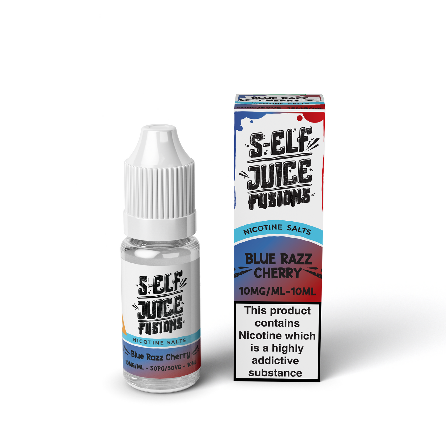 Blue Razz Cherry 10ml Pack Nicotine Salt Vape E-Liquid UK S-Elf Juice Fusions