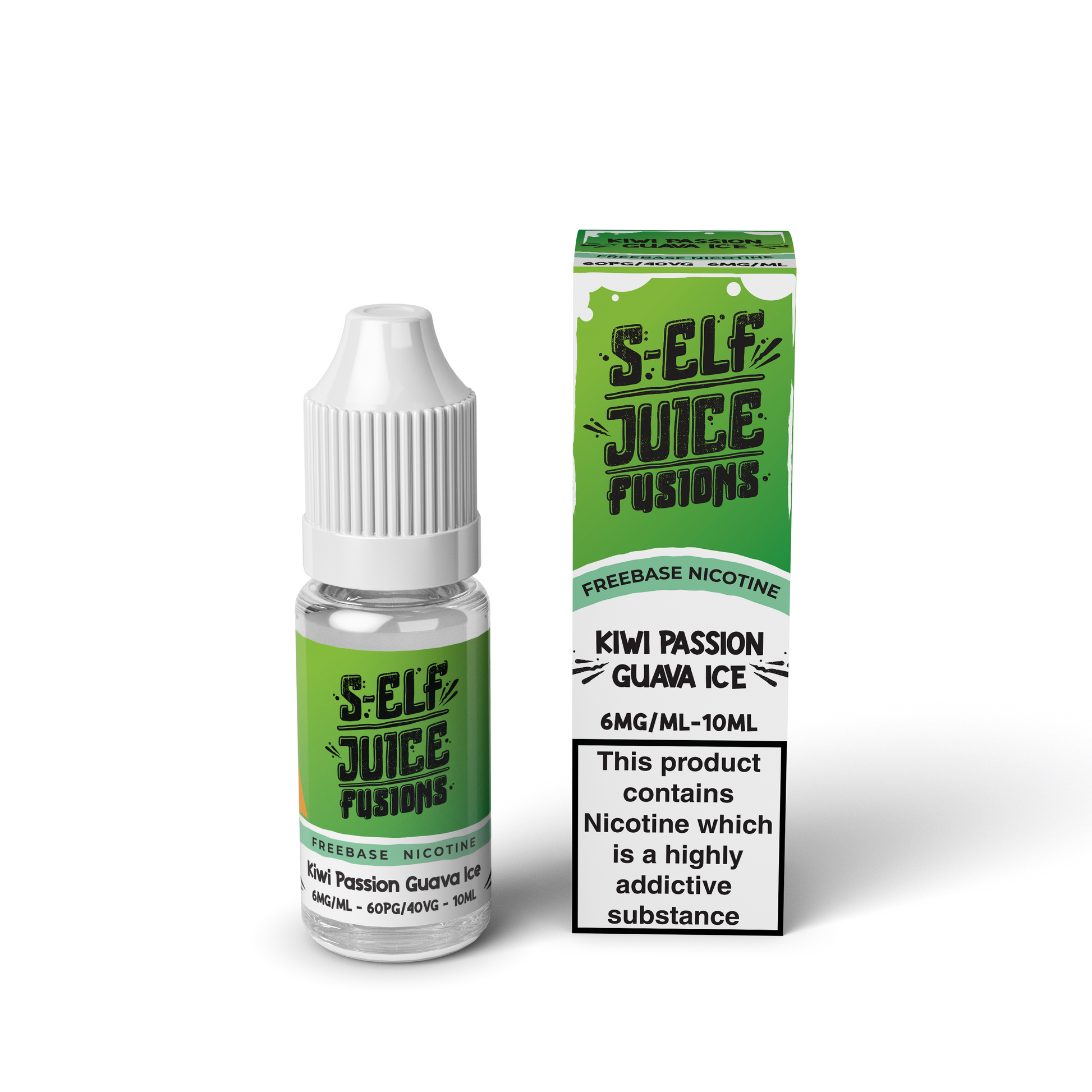 Kiwi Passion Guava Ice 10ml HPG High PG Vape Freebase Nicotine E-Liquid UK S-Elf Juice Fusions