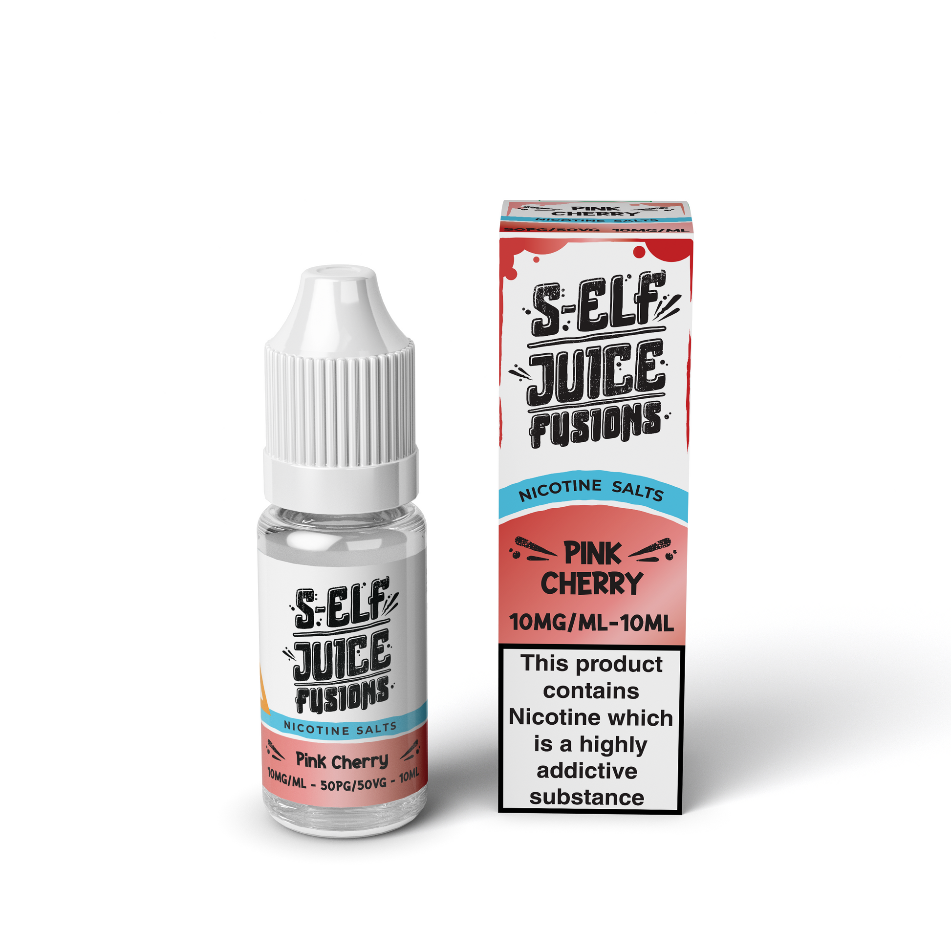 Pink Cherry 10ml Pack Nicotine Salt Vape E-Liquid UK S-Elf Juice Fusions