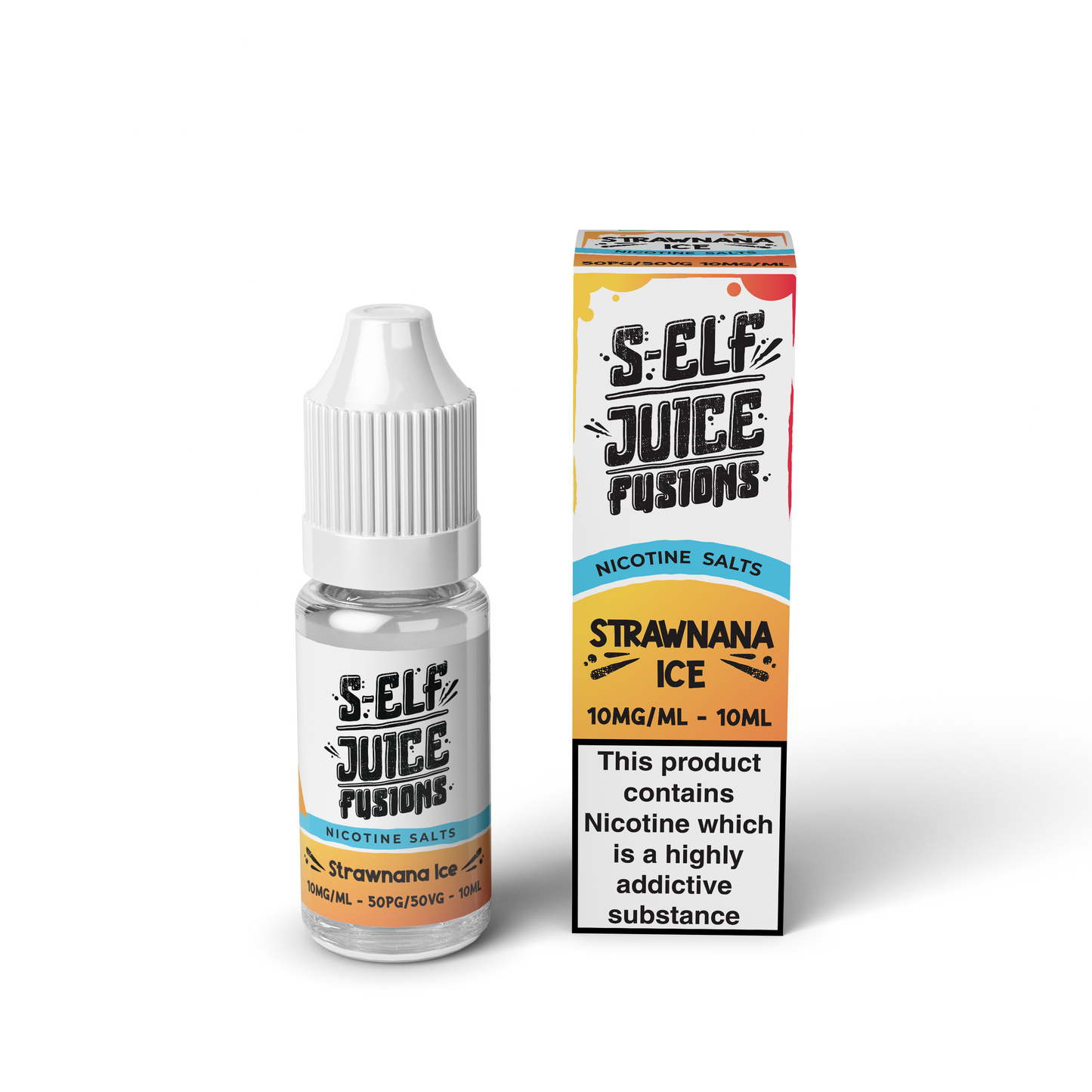 Strawnana Ice 10ml Pack Nicotine Salt Vape E-Liquid UK S-Elf Juice Fusions