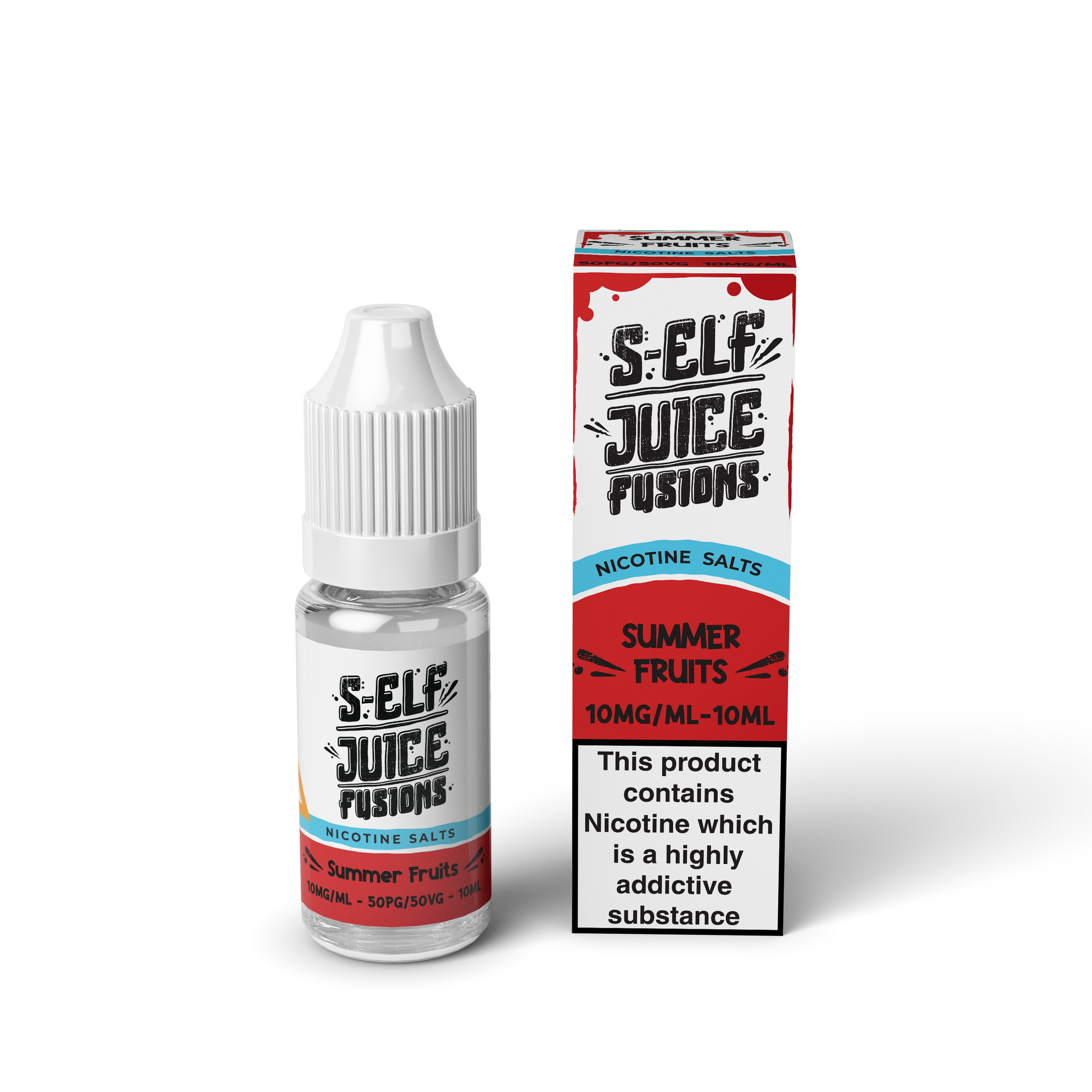 Summer Fruits 10ml Pack Nicotine Salt Vape E-liquid UK S-Elf Juice Fusions