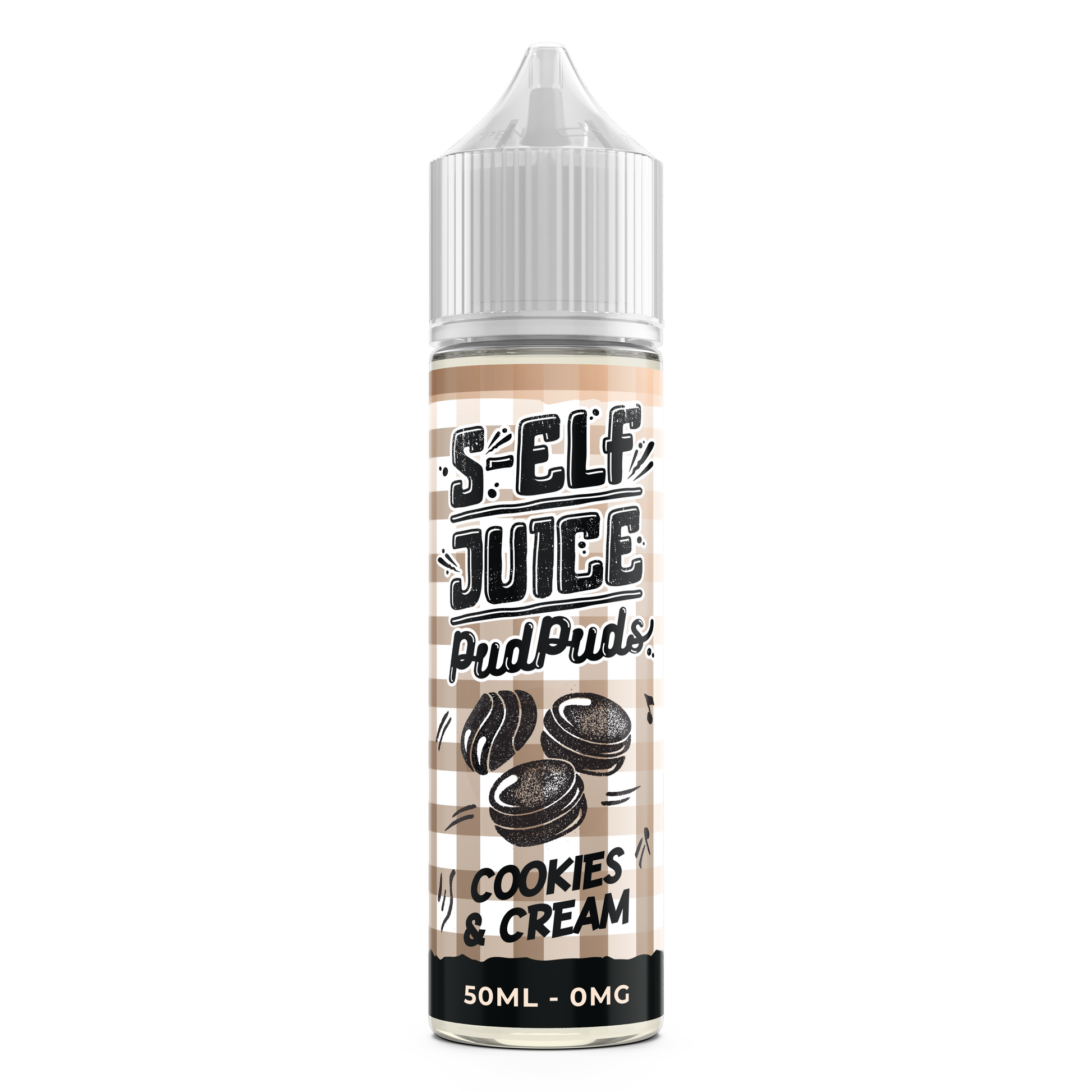 Cookies & Cream 50ml Shortfill 0mg Vape E-liquid UK S-Elf Juice Pud Puds