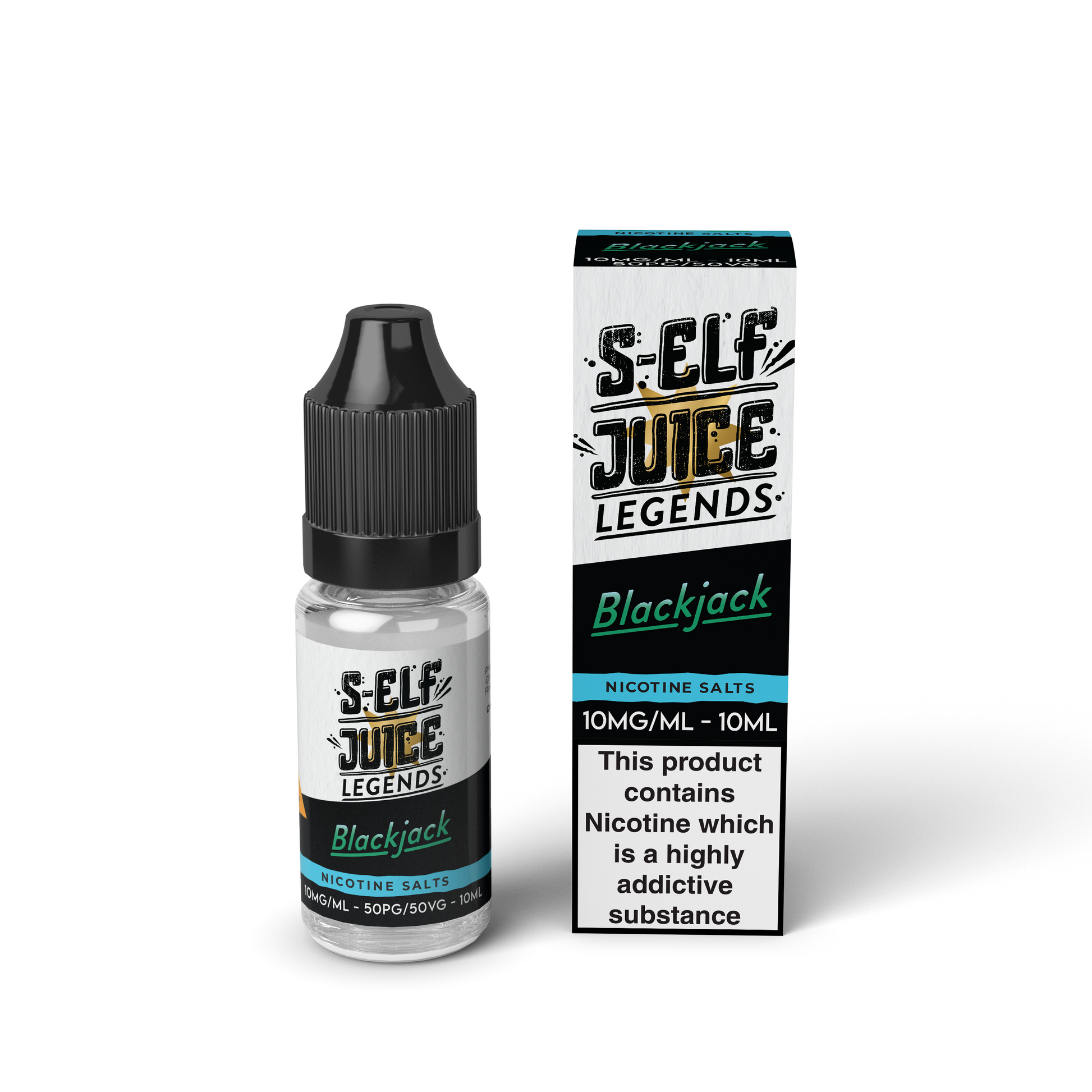 Blackjack 10ml Pack Nicotine Salt Vape E-Liquid UK S-Elf Juice Legends