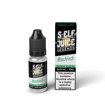 Blackjack 10ml HPG High PG  Freebase Nicotine Vape E-Liquid UK S-Elf Juice Legends