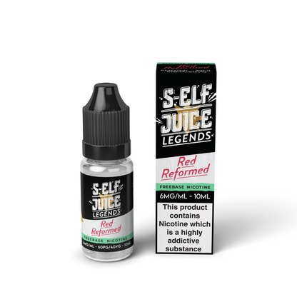 Red Reformed 10ml HPG High PG Freebase Nicotine Vape E-Liquid UK S-Elf Juice UK