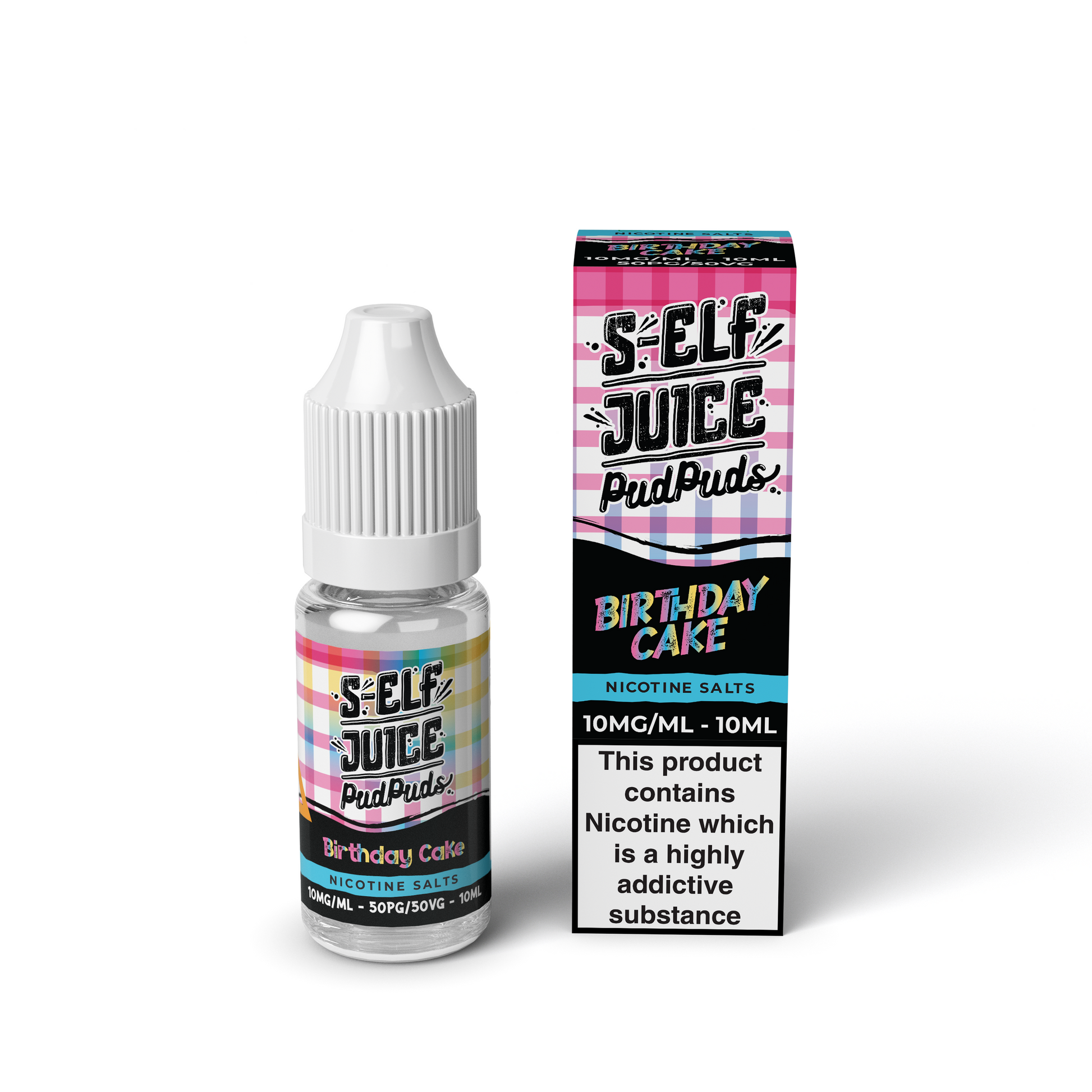 Birthday Cake 10ml Pack Nicotine Salt Vape E-Liquid UK S-Elf Juice Pud Puds